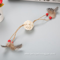 Hollow Rattan Ball With Feather Cat Ball Toy